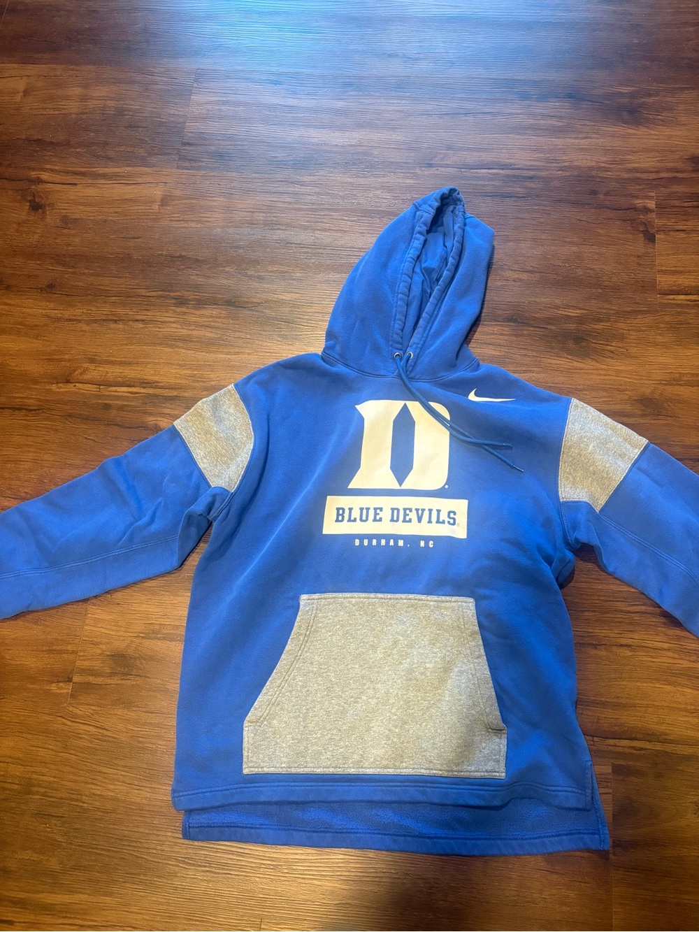 Nike Royal Blue and Gray Duke Blue Devils Crewneck Hoodie Mens Medium